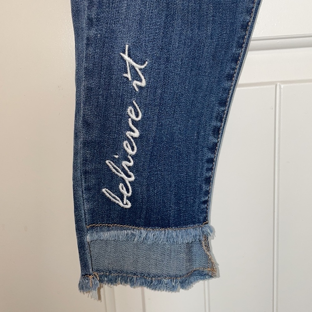 Lane Bryant Distressed High Low Ankle Skinny Jeans- NWT - Picture 7 of 11